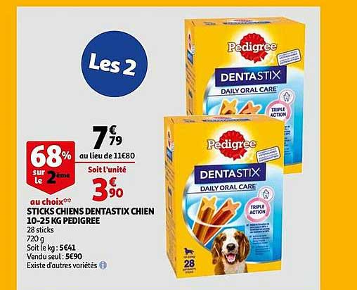 Sticks Chiens Dentastix Chien 10-25 Kg Pedigree
