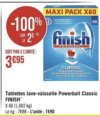 tablettes lave-vaisselle powerball classic finish
