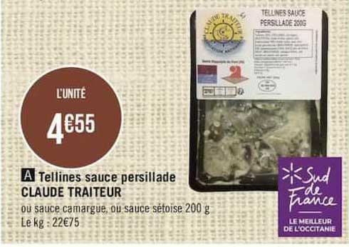 tellines sauce persillade claude traiteur