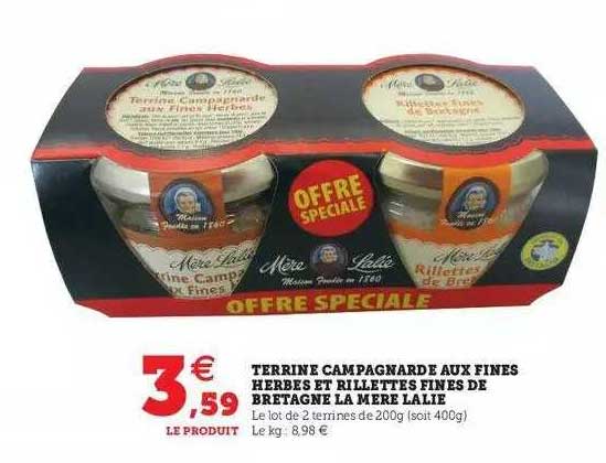 terrine campagnarde aux fines herbes et rillettes fines de bretagne la mère lalie