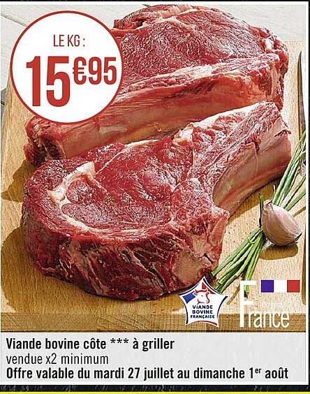 Viande Bovine Côte à Griller