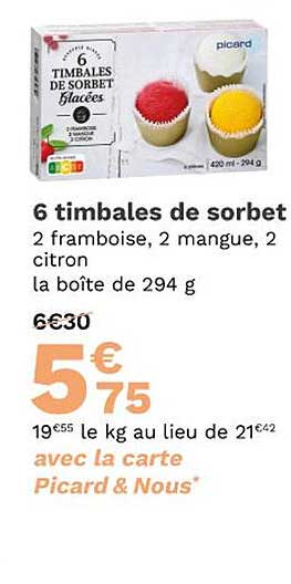 6 timbales de sorbet
