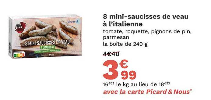 8 mini-saucisses de veau à l'italienne