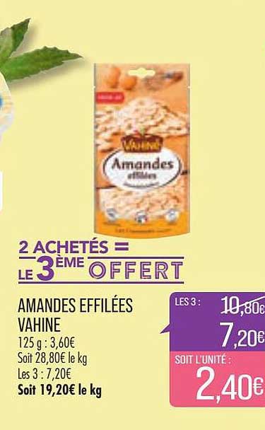 amandes effilées vahiné