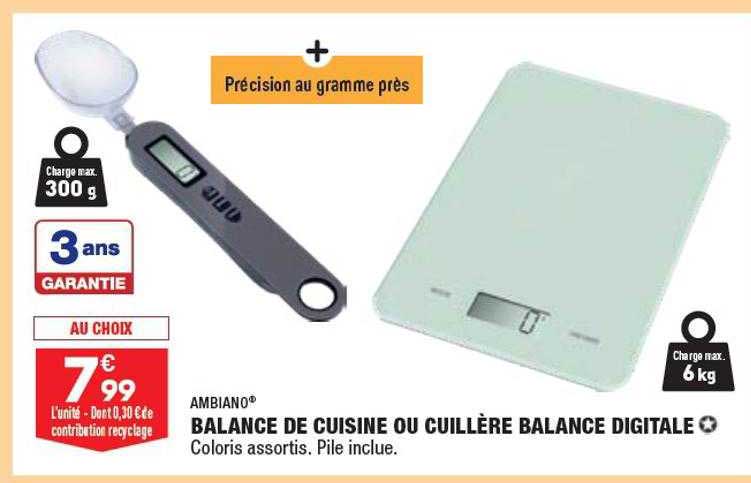 ambiano balance de cuisine ou cuillère balance digitale