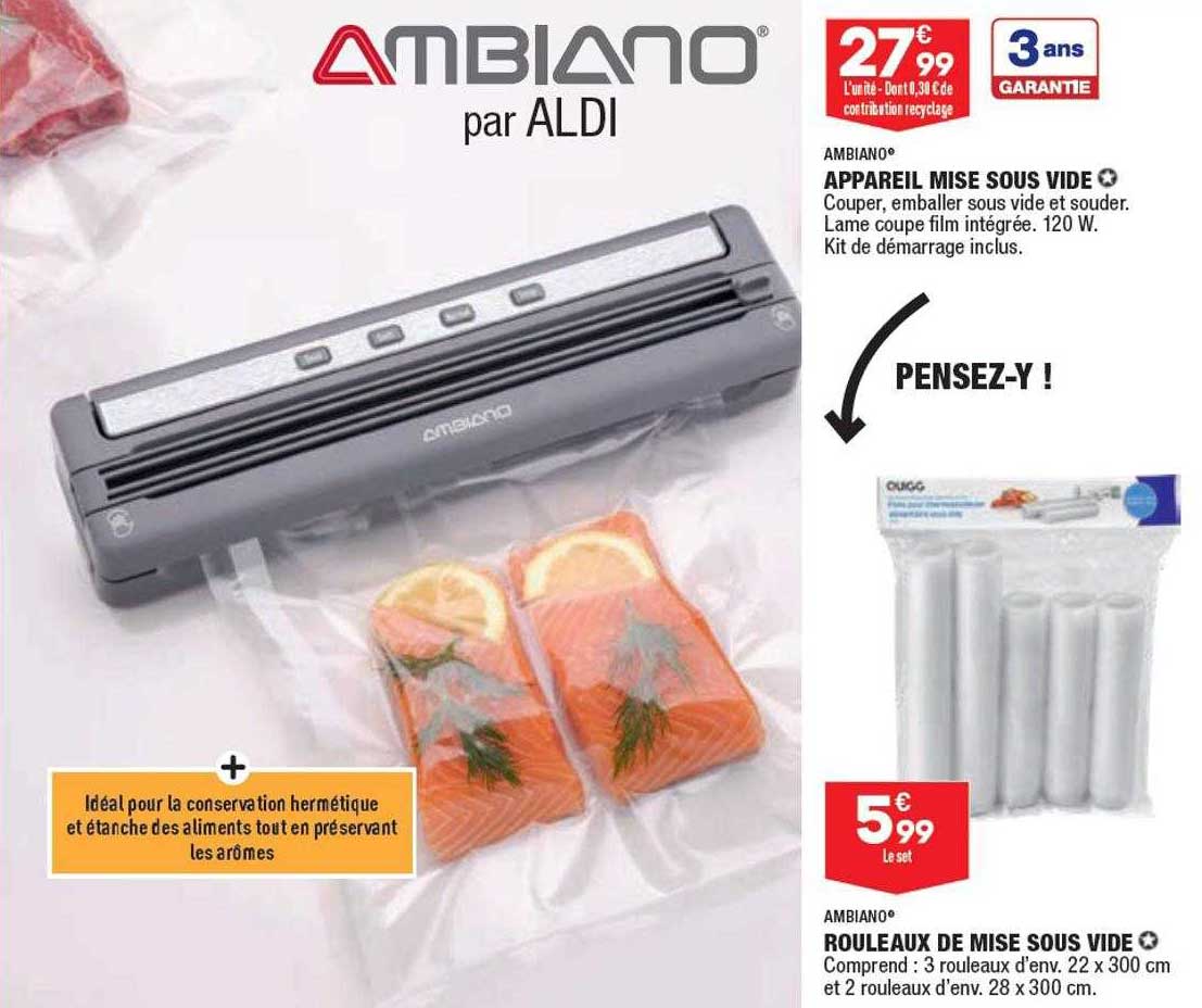 ambiano rouleaux de mise sous vide