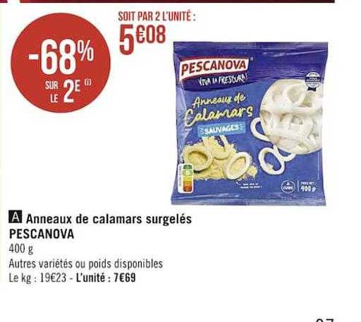 Anneaux De Calamars Surgelés Pescanova
