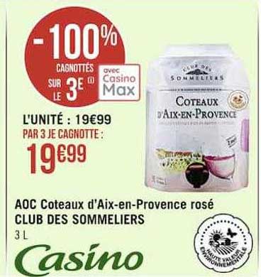 aoc coteaux d'aix-en-provence rosé club des sommeliers