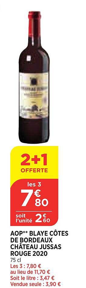 aop blaye côtes de bordeau château jussas rouge 2020