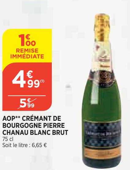 aop crémant de bourgogne pierre chanau blanc brut