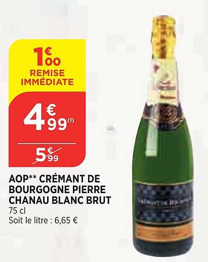 aop crémant de bourgogne pierre chanau blanc brut