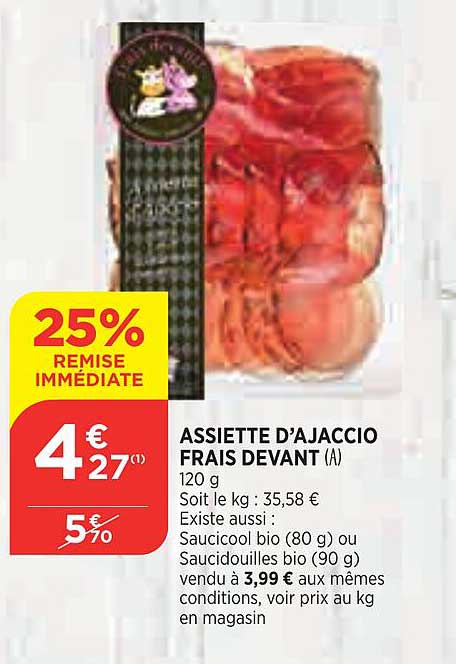 assiette d'ajaccio frais devant