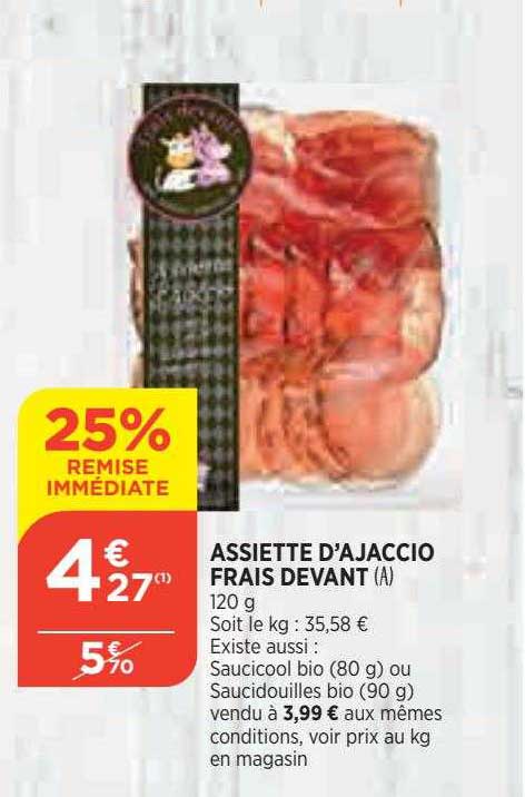 assiette d'ajaccio frais devant