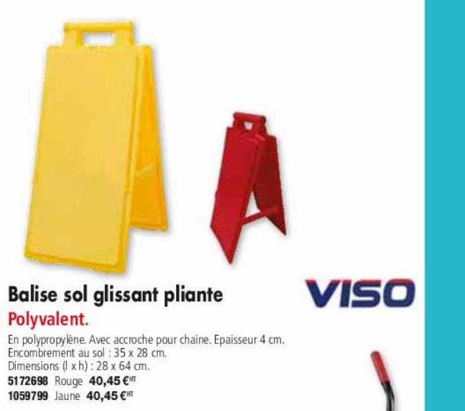 balise sol glissant pliante viso