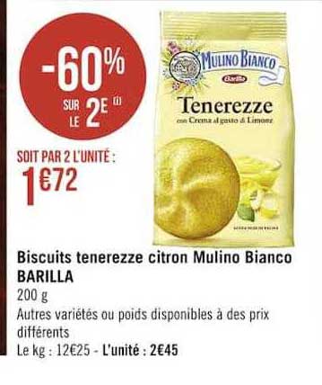 biscuits tenerezze citron mulino bianco barilla