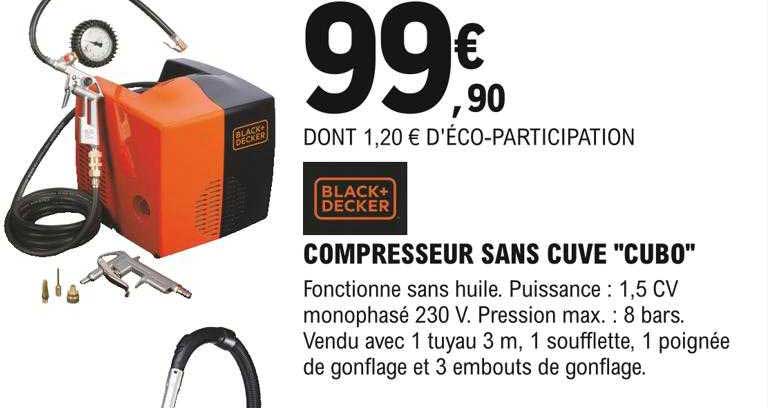 black+decker compresseur sans cuve cubo