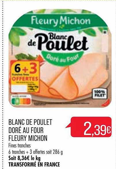 blanc de poulet doré au  four fleury michon