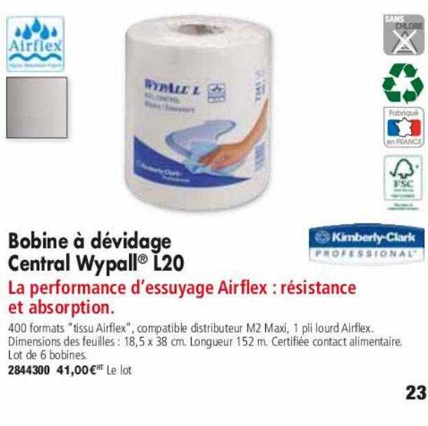 bobine à dévidage central wypall l20