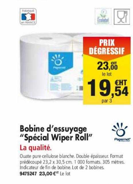 bobine d'essuyage "spécial wiper roll"