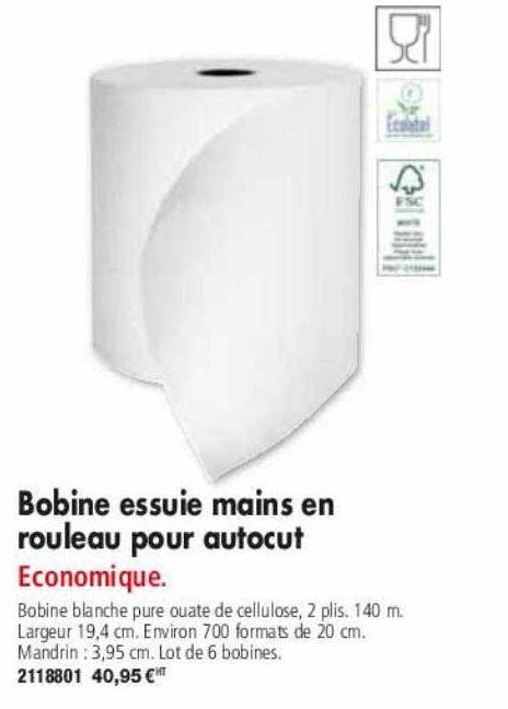 bobine essuie mains en rouleau pour autocut