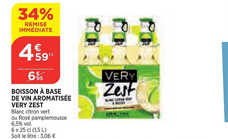 boisson à base de vin aromatisée very zest