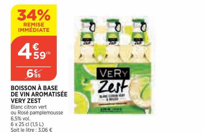 boisson à base de vin aromatisée very zest