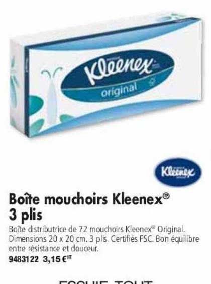 boîte mouchoirs kleenex 3 plis