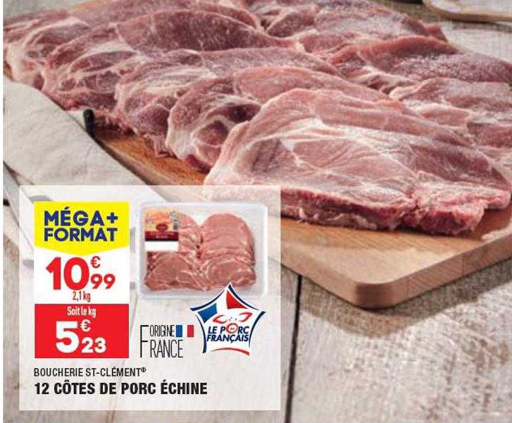 Boucherie St-clément 12 Côtes De Porc échine