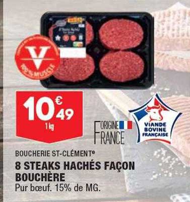 boucherie st-clément 8 steaks hachés façon bouchère