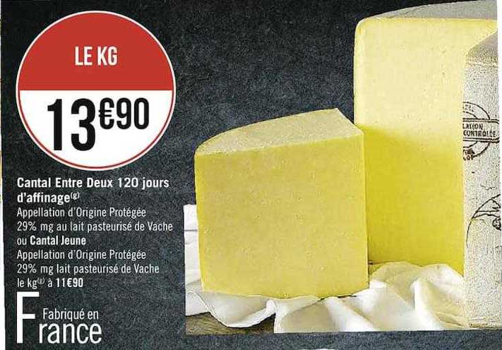 cantal entre deux 120 jours d'affinage ou cantal jeune