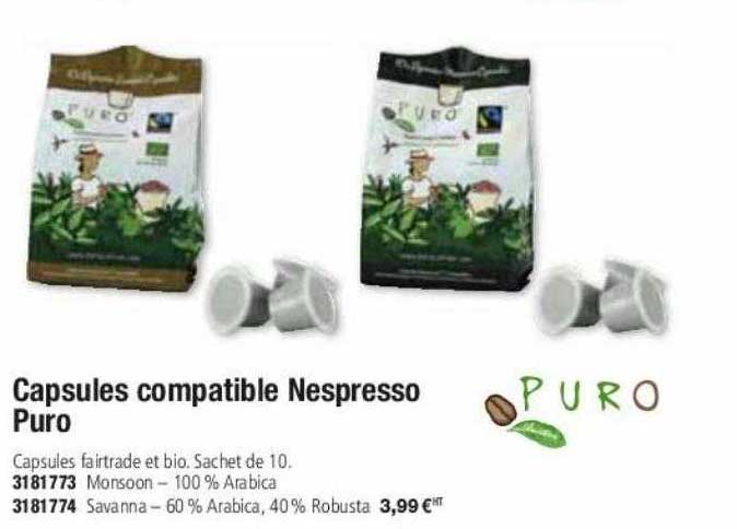 capsules compatible nespresso puro