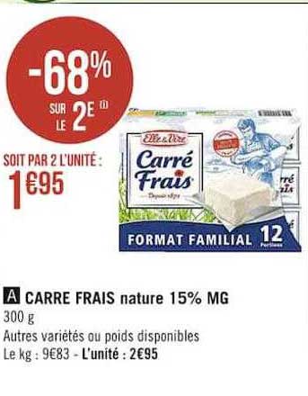 Carré Frais Nature 15% Mg