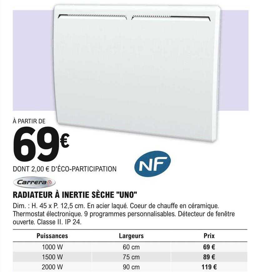 Carrera Radiateur à Inertie Sèche Uno