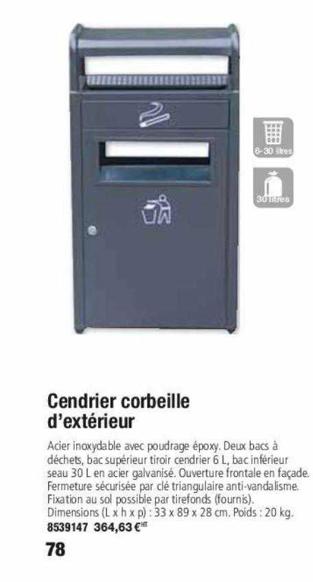 cendrier corbeille d'extérieur