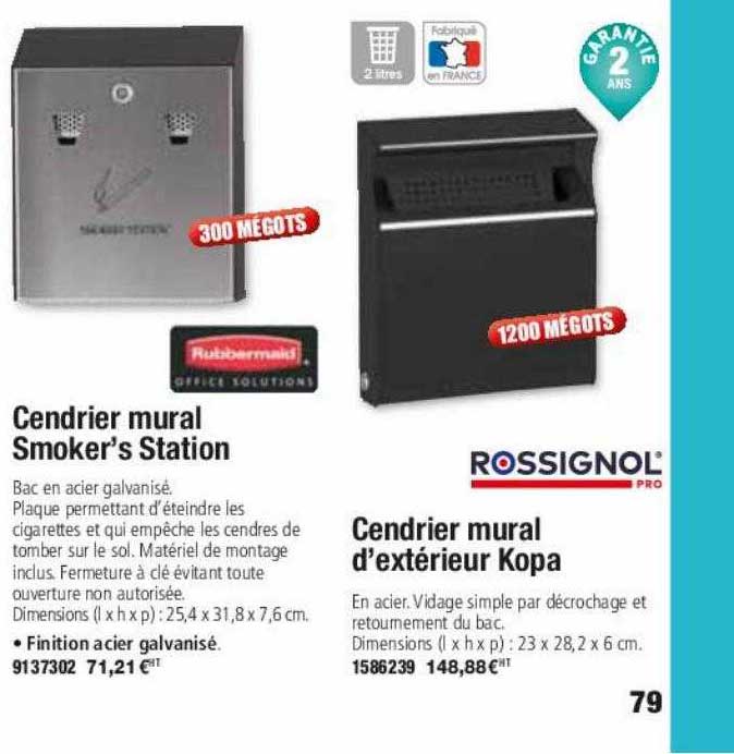 cendrier mural smoker's station, cendrier mural d'extérieur kopa rossignol