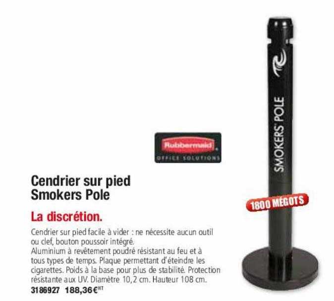 cendrier sur pied smokers pole rubbermaid
