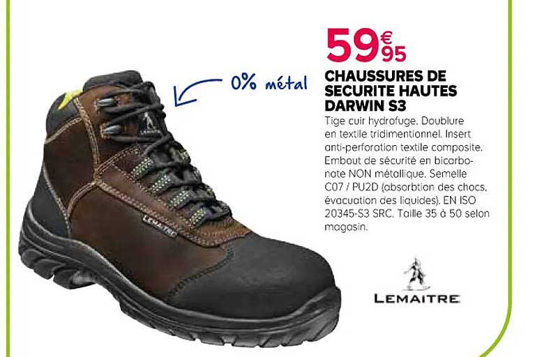 chaussures de sécurité hautes darwin s3