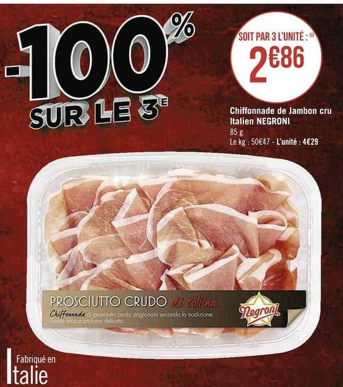 Chiffonnade De Jambon Cru Italien Negroni