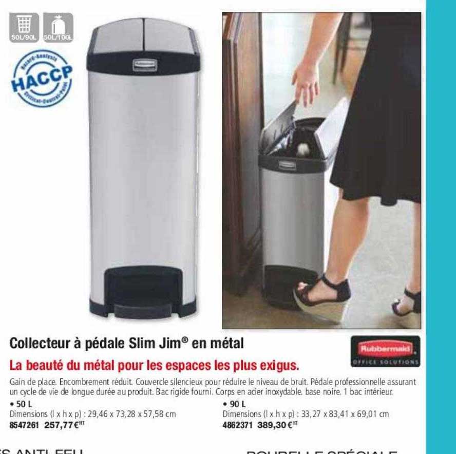collecteur à pédale slim jim en métal