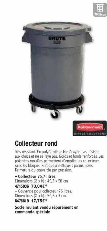 collecteur rond rubbermaid