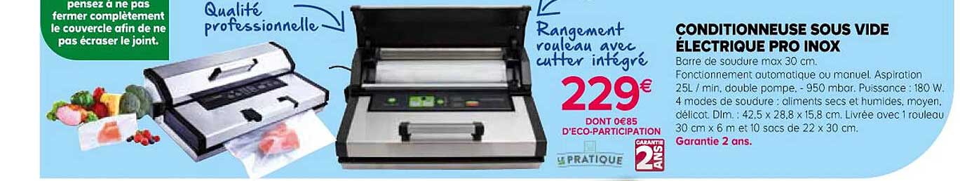 conditionneuse sous vide électrique pro inox