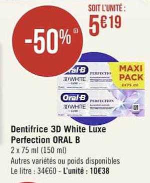 dentifrice 3d white luxe perfection oral b