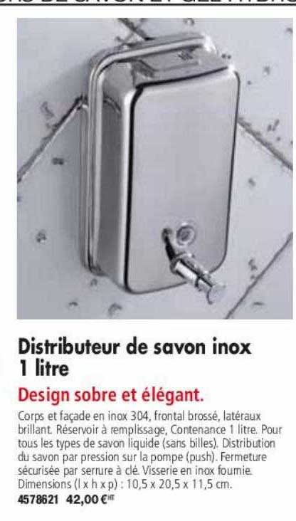distributeur de savon inox 1 litre