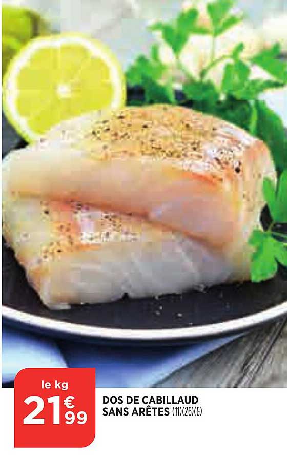 dos de cabillaud sans arêtes