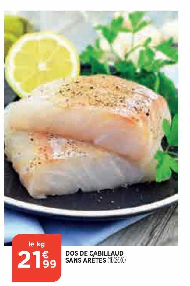dos de cabillaud sans arêtes