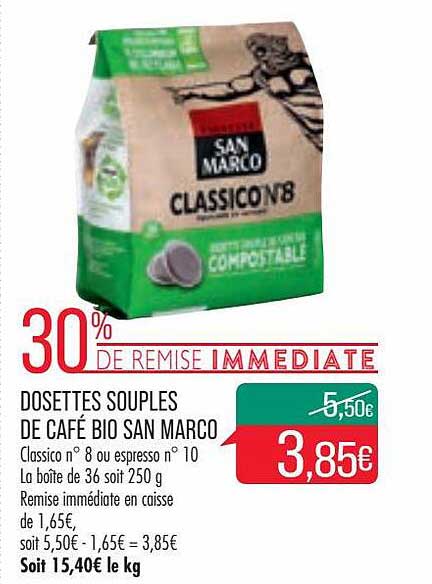 dosette souples de café bio san marco