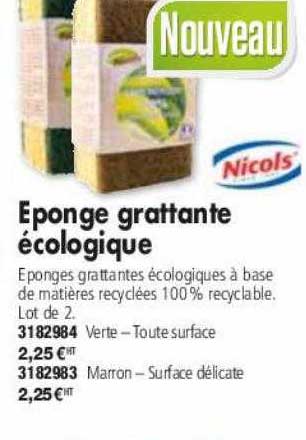 éponge grattante écologique nicols'