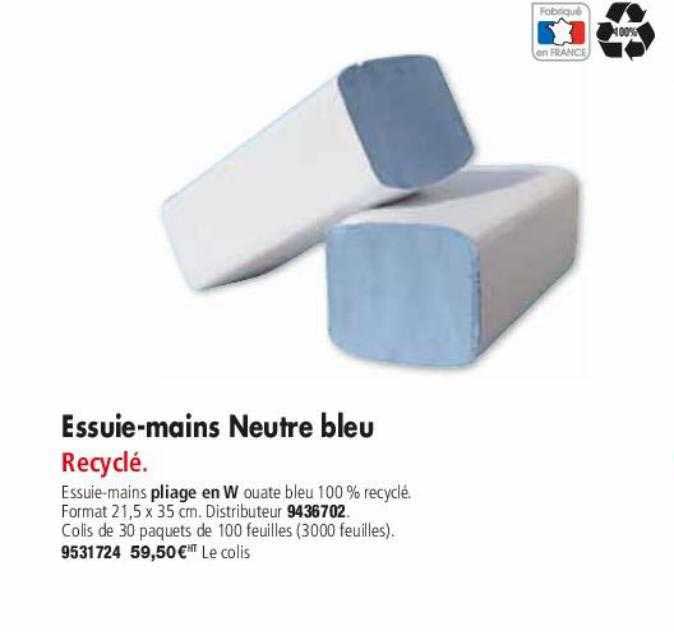essuie-mains neutre bleu