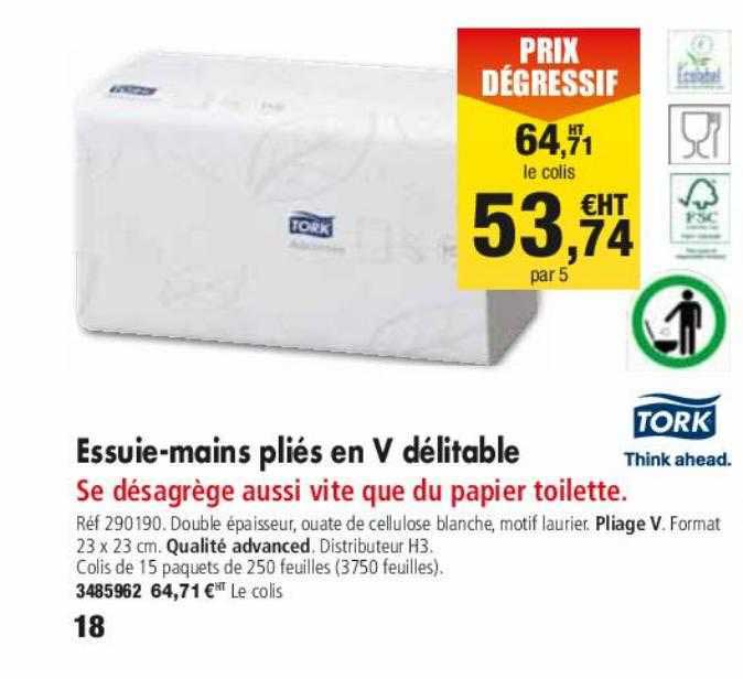 essuie-mains pliés en v délitable