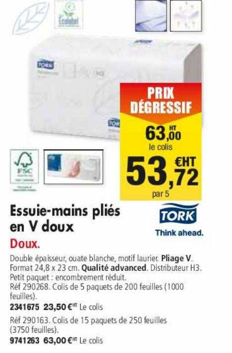 essuie-mains pliés en v doux